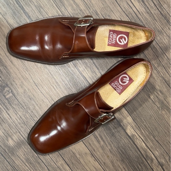 GRAN EMYCO Men's 9.5 M Buckle Loafers Dress Shoes Burgundy Leather (F19) - Picture 3 of 12